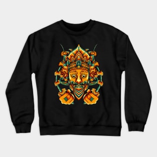 Sewandana Indonesian Culture Mask Crewneck Sweatshirt